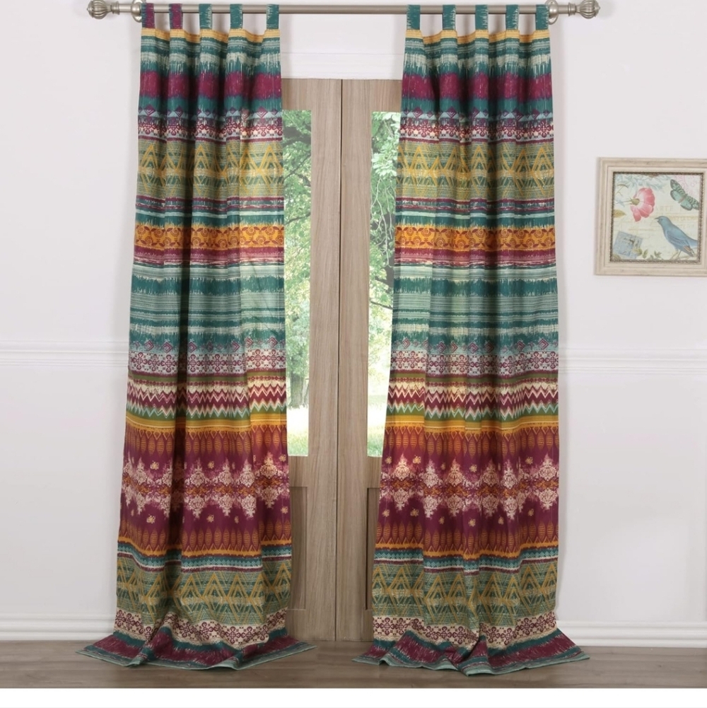 Greenland Home Southwest Boho Siesta Multicolor Patterned Curtains 42 X 84